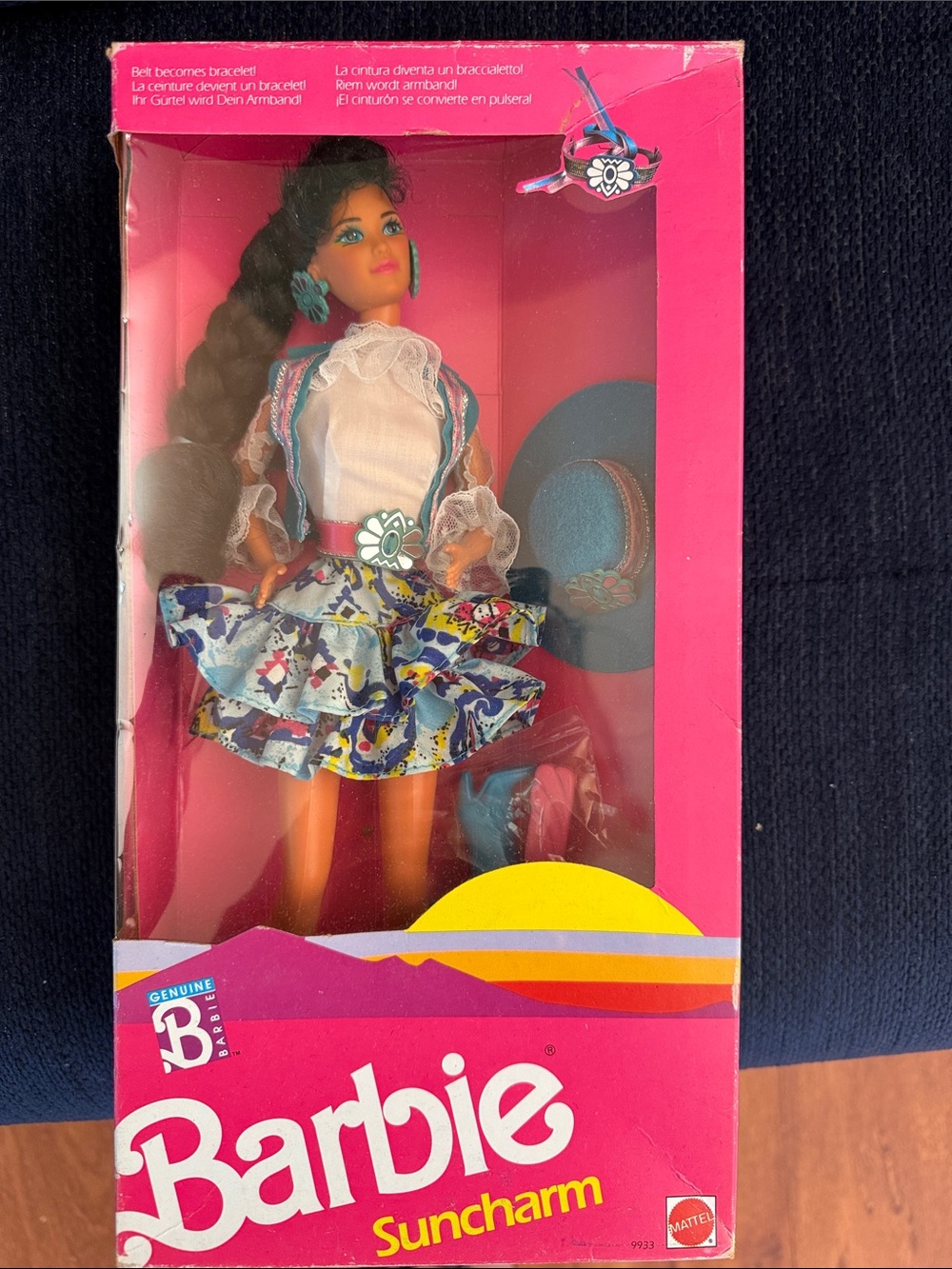 Barbie Suncharm Doll Nia- in Teal & Multicolor Skirt 🌸 Mattel Pack mistake